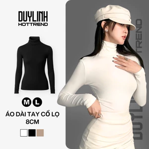Áo cổ lọ 8cm borip cotton form ôm dài tay nữ Duy Linh mềm mịn tôn dáng ADT15