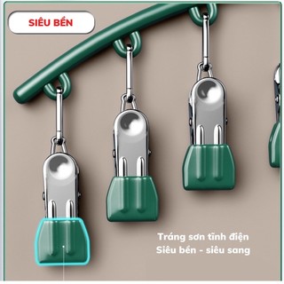 Combo 3 [Hàng đẹp] Móc treo quần áo, đồ lót, tất vớ 10 kẹp, thiết kế khoá chống gió