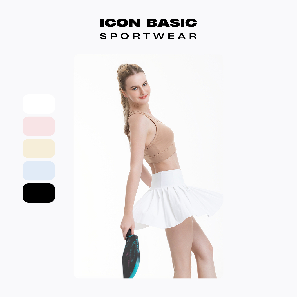 SOFT SKIRT Chân váy xếp ly bản lưng to thể thao - ICON BASIC Sportwear