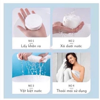 Combo 3 [Mẫu mới - vỏ màu đỏ] Khăn mặt nén du lịch, chất liệu cotton an toàn, tiện dụng, kích thước 60x40cm