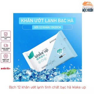 Combo 3 Bịch 12 Khăn ướt lạnh tinh chất bạc hà - Wake Up