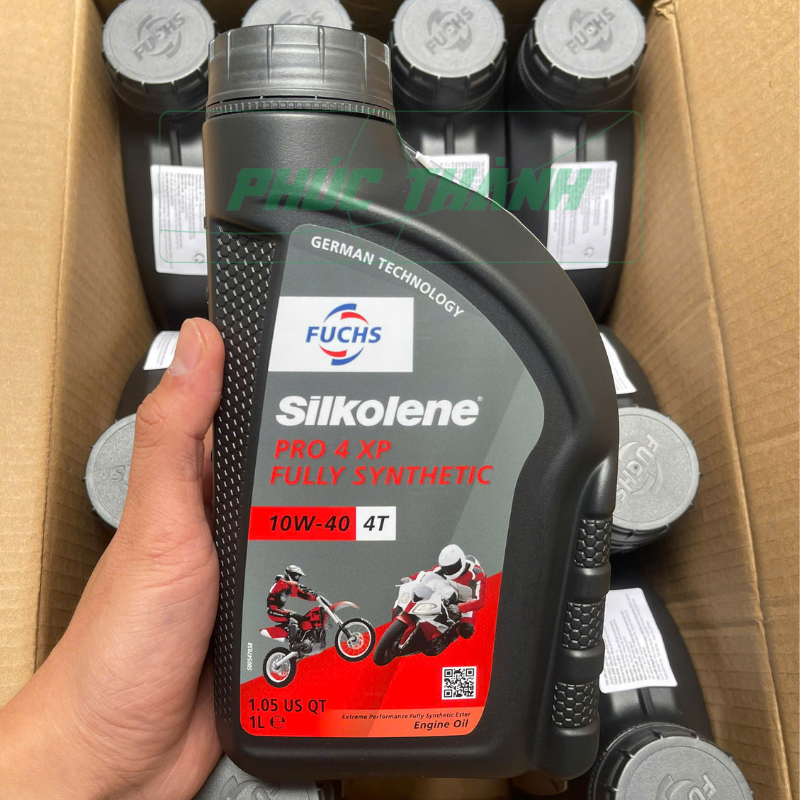 Nhớt Xe Số Cao Cấp FUCHS SILKOLENE PRO 4 XP 10W40 4T Tổng Hợp 100% Gốc Ester 1Lit - Sản Xuất Tại Anh