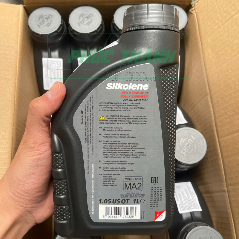 Nhớt Xe Số Cao Cấp FUCHS SILKOLENE PRO 4 XP 10W40 4T Tổng Hợp 100% Gốc Ester 1Lit - Sản Xuất Tại Anh