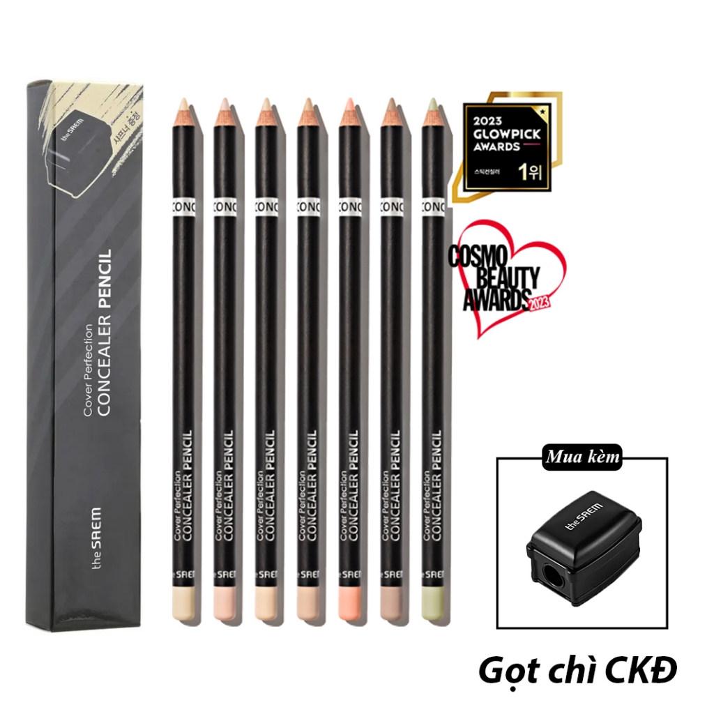 [Must have] Chì Che Khuyết Điểm THE SAEM Cover Perfection Concealer Pencil CKĐ Đủ Màu che siêu đỉnh (Ko kèm gọt)