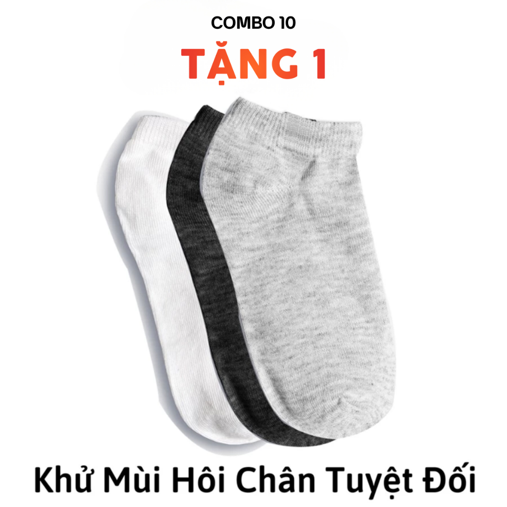 Combo 10 Đôi Tất Than Tre Hoạt Tính Nam Nữ - Khử Mùi Hôi Chân Cao Cấp