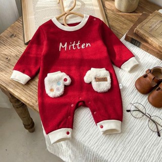 Body zip lông dài tay cho bé 4-11Kg mặc thu đông. Body dài đỏ be cho bé mặc đi chơi. Dino Kids