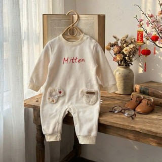 Body zip lông dài tay cho bé 4-11Kg mặc thu đông. Body dài đỏ be cho bé mặc đi chơi. Dino Kids