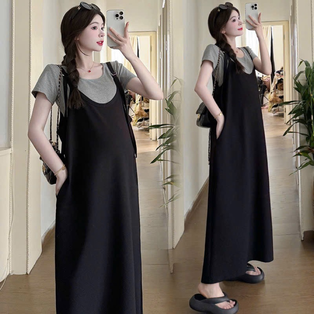 SET BẦU YẾM ĐEN TỔ ONG RỜI ĐAI ĐIỀU CHỈNH+ÁO COTTONG ZIP