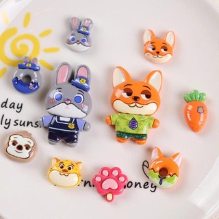 Set charm Thỏ và Cáo - Thỏ cảnh sát & Cáo tinh ranh phim Zootopia- Hàng hotrend- Bộ 10 chi tiết- Judy Hopps &Nick Wilde