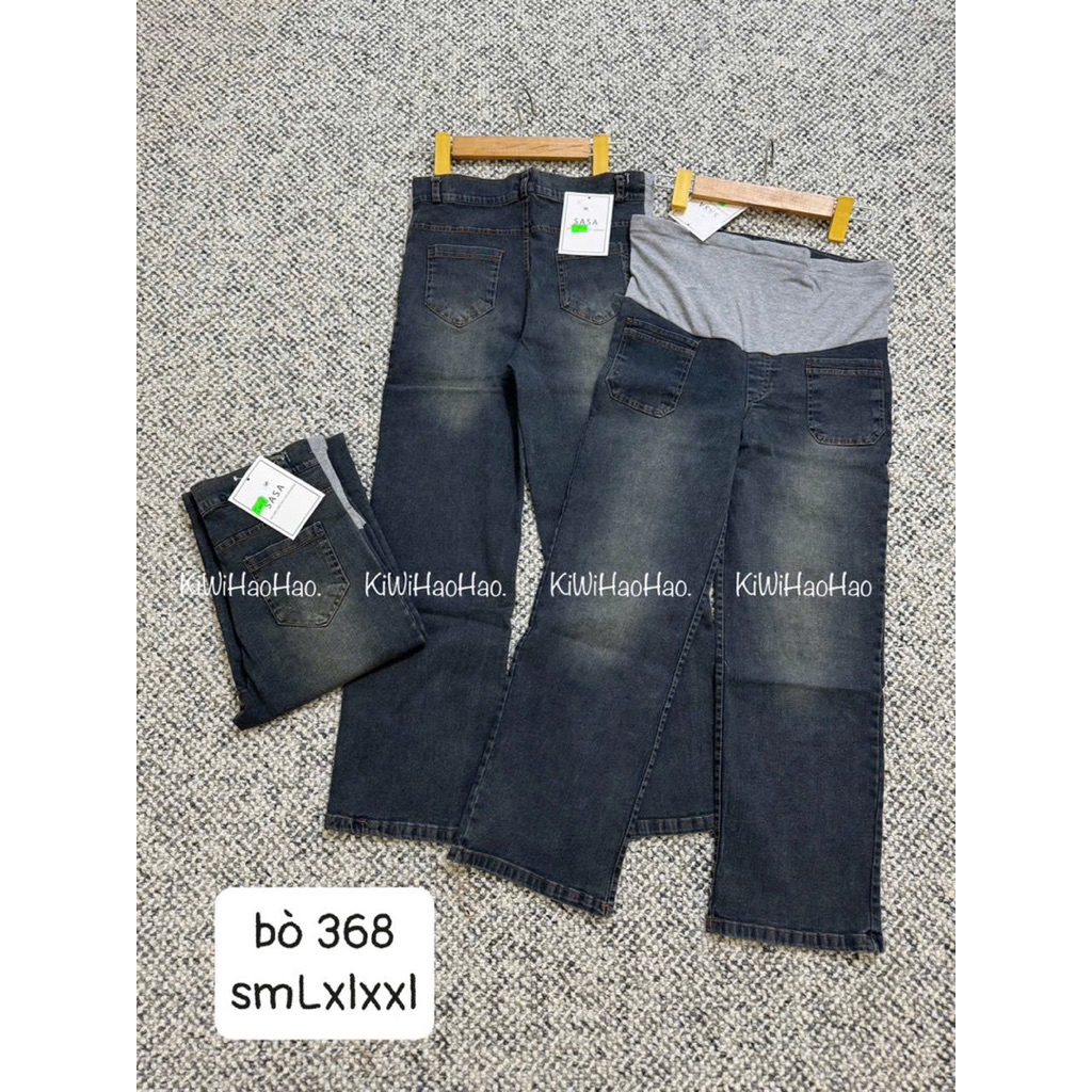 Quần bò bầu ống xuông bụng đáp 368 smlxlxxl
