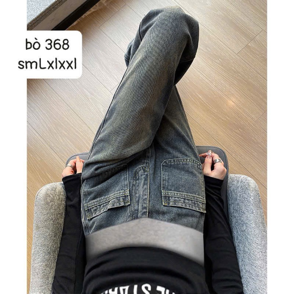 Quần bò bầu ống xuông bụng đáp 368 smlxlxxl