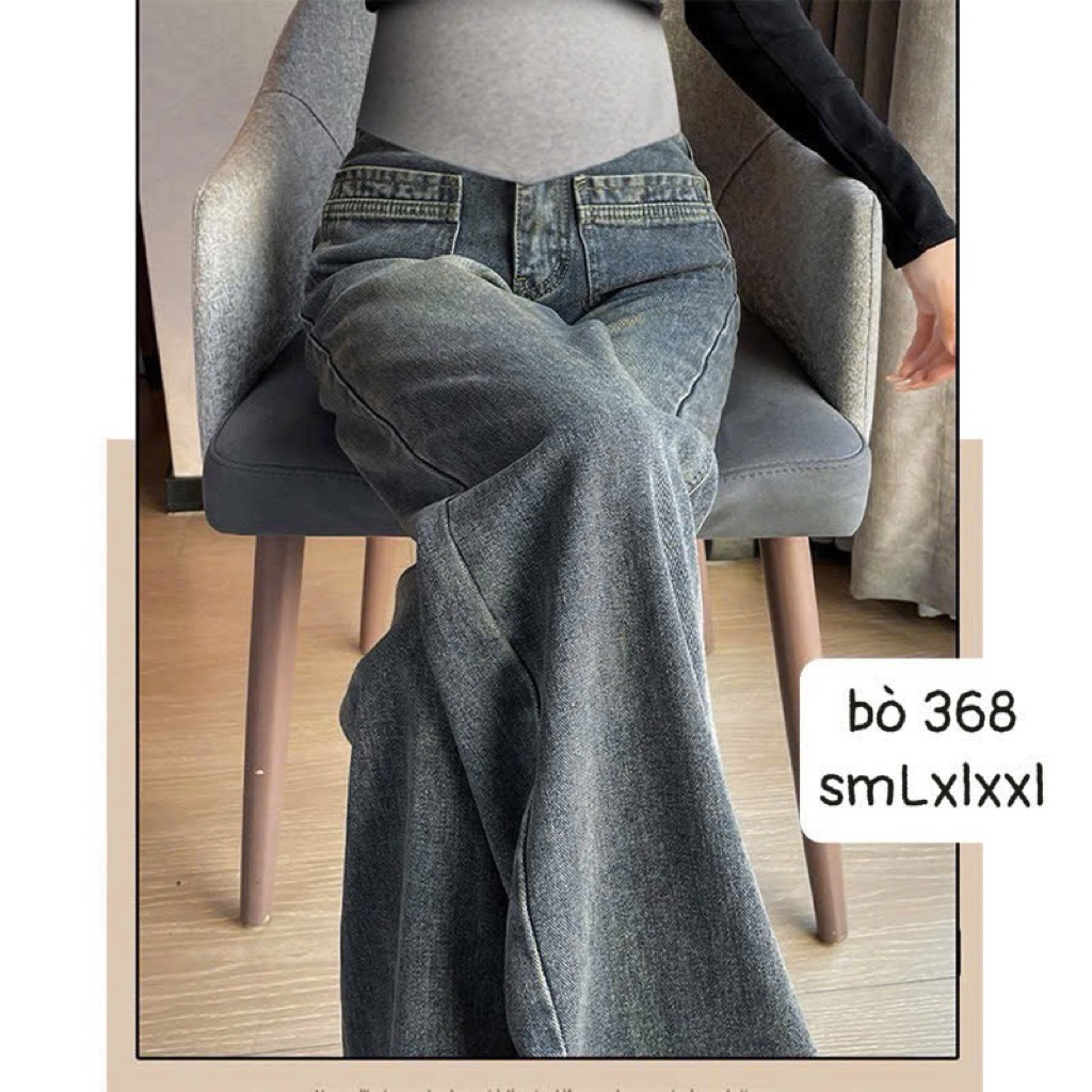 Quần bò bầu ống xuông bụng đáp 368 smlxlxxl