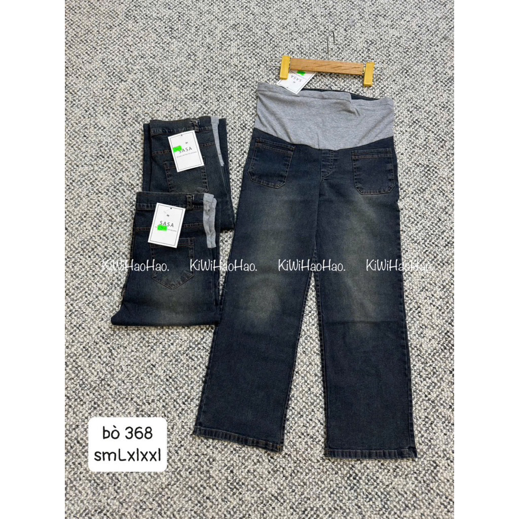 Quần bò bầu ống xuông bụng đáp 368 smlxlxxl