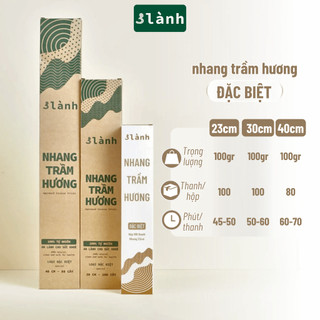 Nhang Trầm Hương 3 Lành Đặc Biệt 30-40cm Hộp 100gr Sạch Tự Nhiên 100% 12 Năm Trầm Thờ Cúng Tôn Giáo