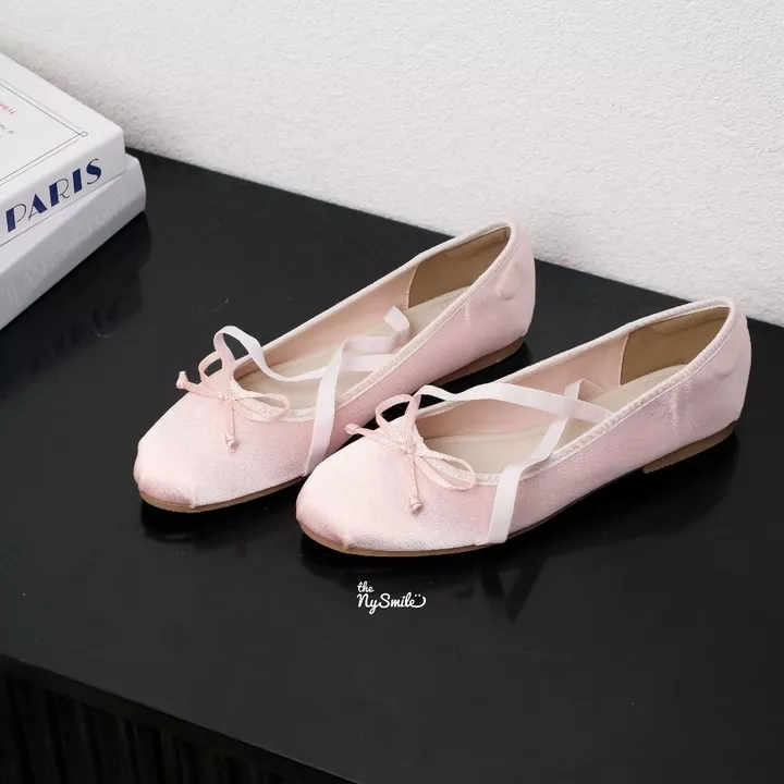 Giày nữ BIG SIZE ( 35 - 42 ) Giày Nữ Búp Bê Nơ 1P , búp bê dây chéo trendy - THENYSMILE - XUKI – 5
