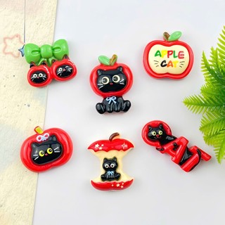 Set charm AppleCat - Mèo đen và táo đỏ- Trend mới 2026