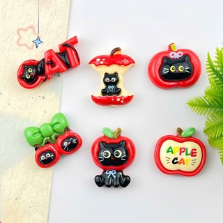 Set charm AppleCat - Mèo đen và táo đỏ- Trend mới 2026