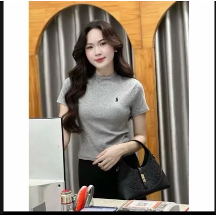 Áo Thun Nữ Logo Ngựa Basic From chuẩn Tôn da,Tôn Dáng Chất Thun Tăm Cao Cấp Ôm Body Siêu Đẹp