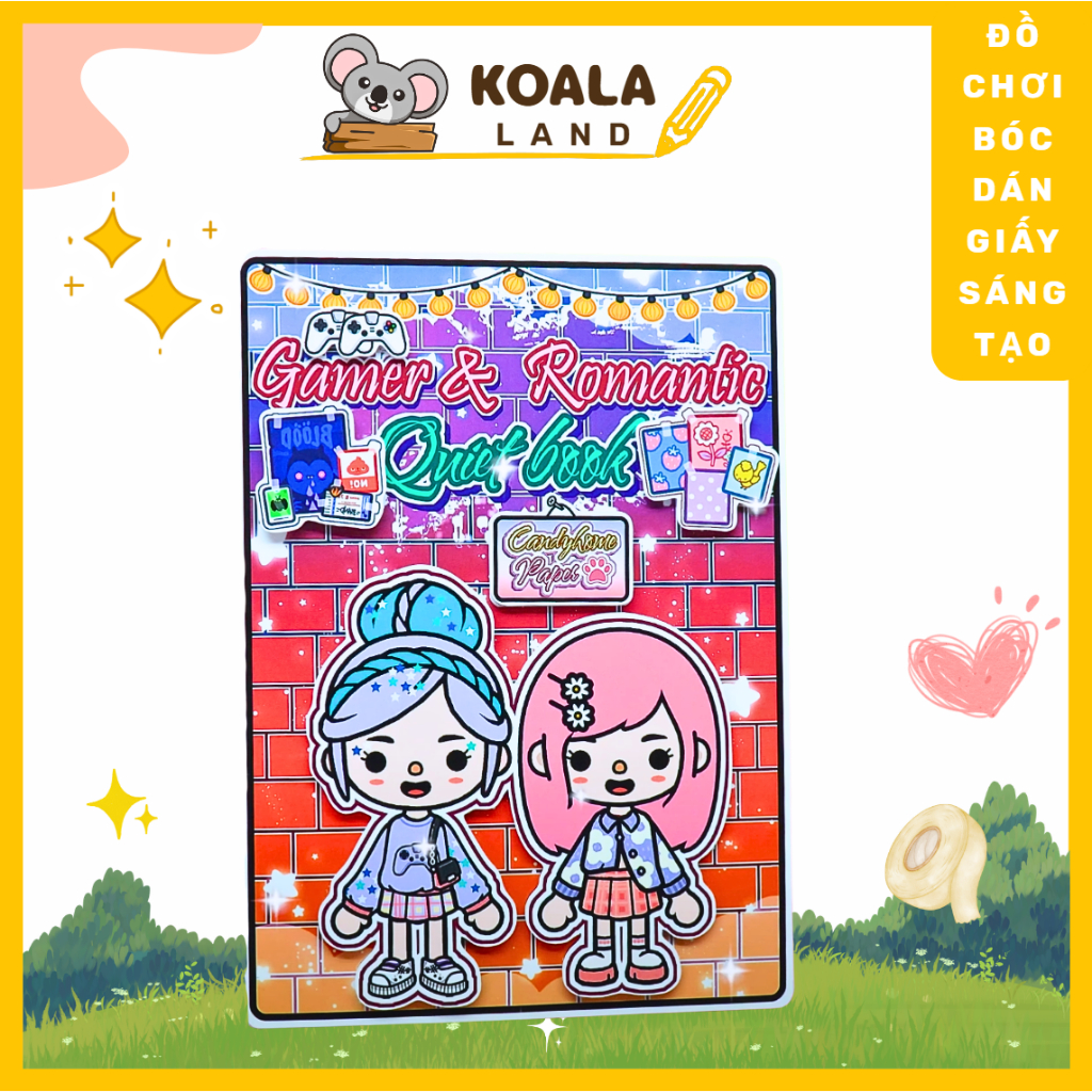 Búp bê giấy Ngôi nhà Gamer and Romantic,đồ chơi bóc dán dành cho bé