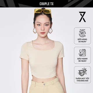 Áo Croptop Nữ Couple TX Vải Sợi Chuối Kiểu Nhún Sườn WTS 2267