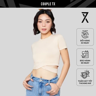 Áo Croptop Nữ Couple TX Vải Sợi Chuối Kiểu Thắt Dây WTS 2268