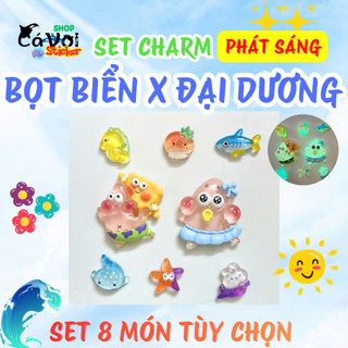 Set charm bọt biển đại dương - Bộ 8 món phát sáng siêu kute. Tùy chọn mẫu theo sở thích