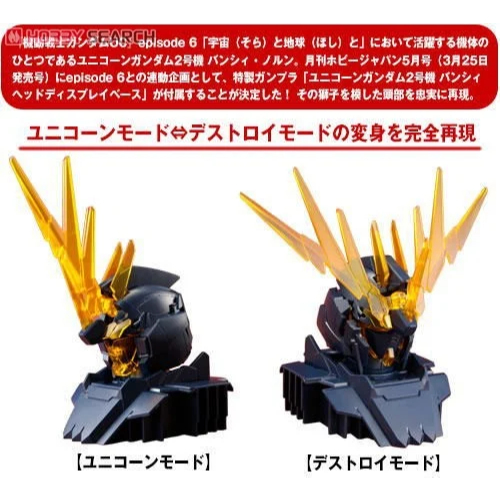 Mô Hình Lắp Ráp 1/48 Unicorn Gundam 02 Banshee Head Display Base (New)
