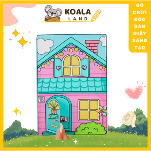 Búp bê giấy Ngôi nhà Mèo Holly đồ chơi bóc dán thủ công đồ chơi hoạt động hằng ngày của bé