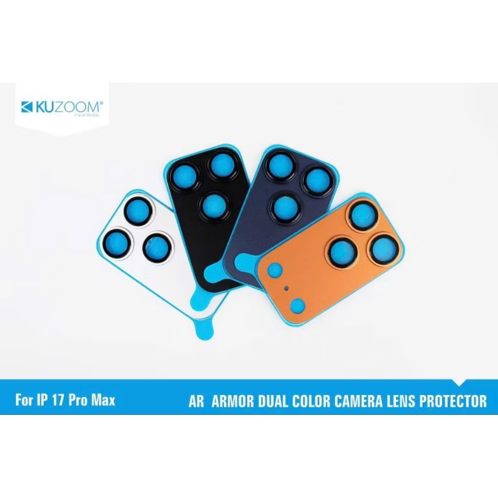 Bộ lens Kuzoom bảo vệ cụm camera iPhone 17 Pro / 17 Pro Max - Chống lóa - GIữ nguyên chất lương ảnh