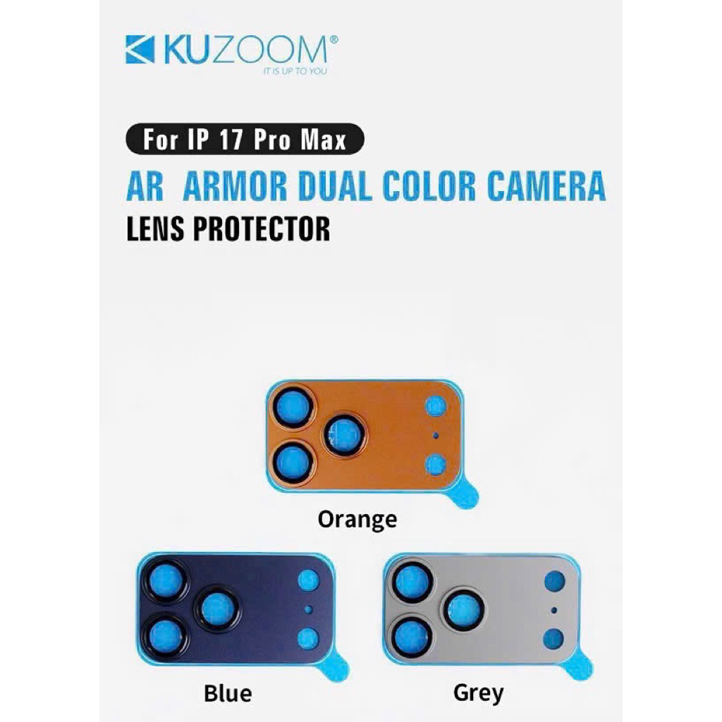 Bộ lens Kuzoom bảo vệ cụm camera iPhone 17 Pro / 17 Pro Max - Chống lóa - GIữ nguyên chất lương ảnh