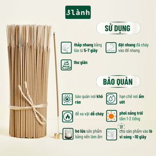 Nhang Trầm Hương 3 Lành Đặc Biệt Cao Cấp 30-40cm 0.5kg Sạch Tự Nhiên 100% 7-15 Năm Thờ Cúng Tôn Giáo