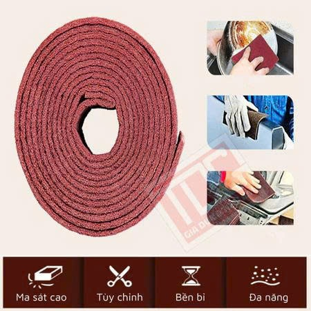 Cuộn giẻ cọ xoong nồi dài 1m, miếng chà nhám bọt biển rửa chén bát làm sạch vết ố vết đen do cháy#