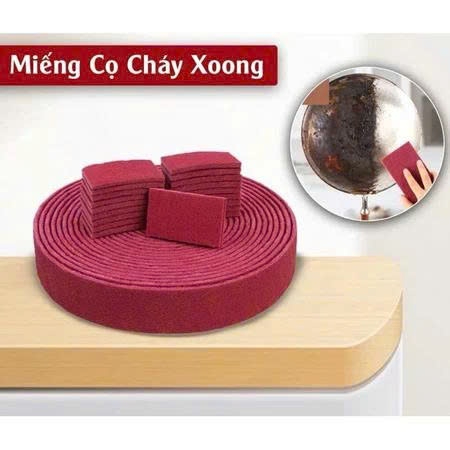 Cuộn giẻ cọ xoong nồi dài 1m, miếng chà nhám bọt biển rửa chén bát làm sạch vết ố vết đen do cháy#