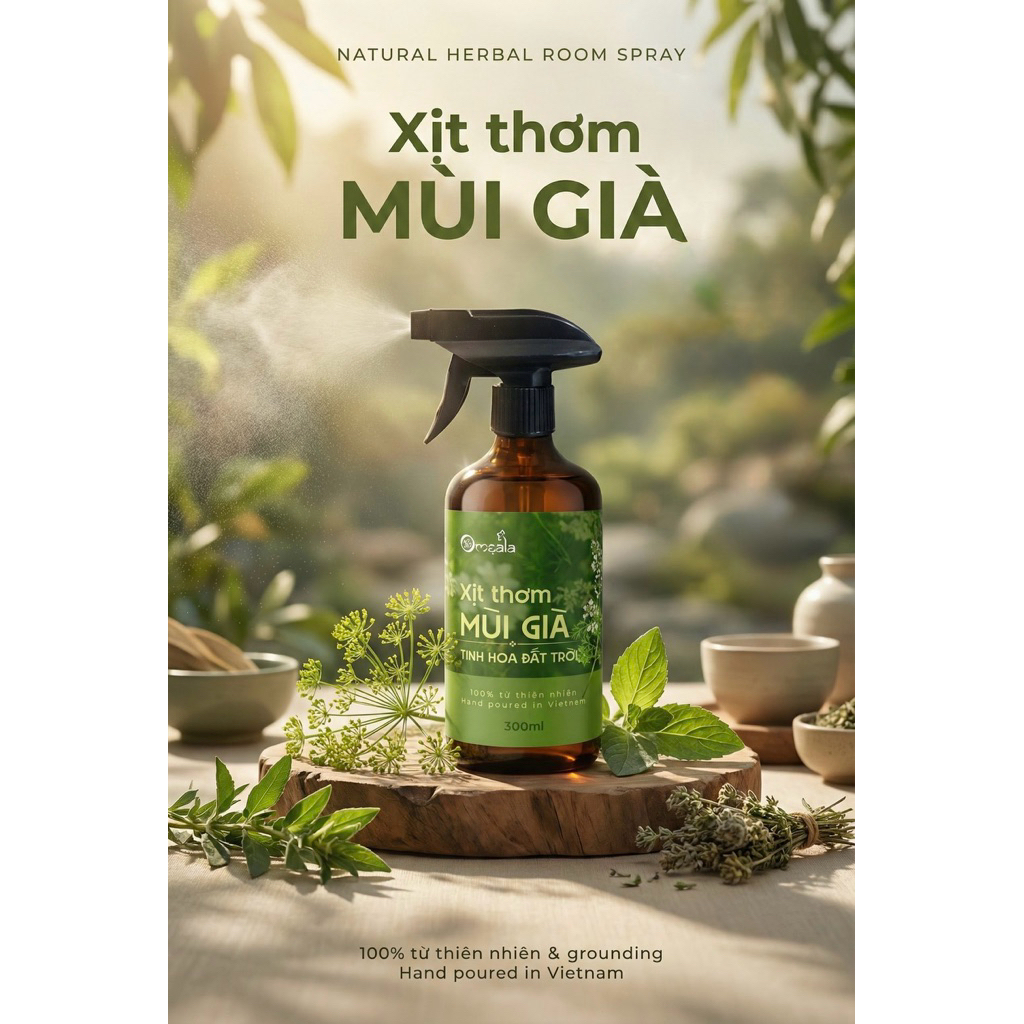 Xịt Thơm Mùi Già & Gừng Tươi Bao Sái Ban Thờ - Lau Dọn Đa Năng | Phong Thuỷ Omsala