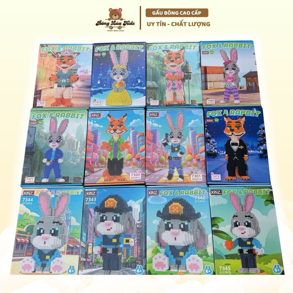 Mô Hình Lắp Ghép Zootopia – Fox & Rabbit | Nick & Judy Block Mini Size ...
