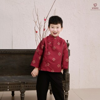 Áo Dài Gấm Bé Trai Hồng Cẩm Phúc KIMEE KIDS Chất Liệu Cao Cấp Cho Bé Mặc Đi Chơi Lễ Tết