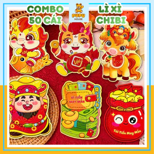 Combo 50 Lì Xì Chibi 2026 Bính Ngọ Hình Ngựa Giá Rẻ Đa Dạng Mẫu Hot Trend Hình Rắn - PUPU HOUSE