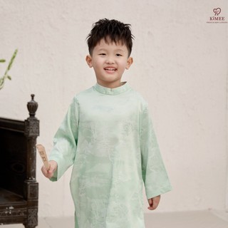 Set Áo Dài Tết Bé Trai Ngọc Cẩm Quang KIMEE KIDS Chất Liệu Lụa Gấm Cao Cấp Thiết Kế Sang Trọng Đi Chơi Lễ Tết