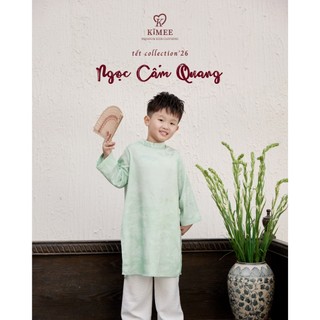 Set Áo Dài Tết Bé Trai Ngọc Cẩm Quang KIMEE KIDS Chất Liệu Lụa Gấm Cao Cấp Thiết Kế Sang Trọng Đi Chơi Lễ Tết