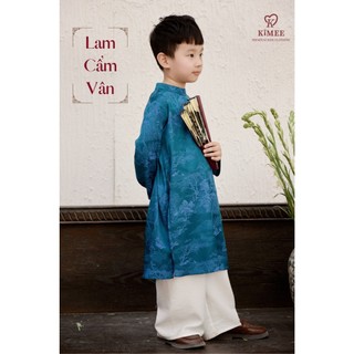 Set Áo Dài Tết Bé Trai Ngọc Cẩm Quang KIMEE KIDS Chất Liệu Lụa Gấm Cao Cấp Thiết Kế Sang Trọng Đi Chơi Lễ Tết