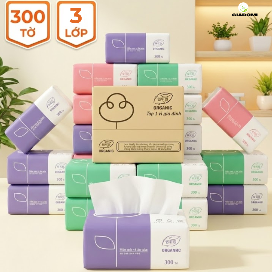 Khăn Giấy Rút Để Bàn Mix 3 Màu, Thùng 30 Gói Giấy Rút Lau Tay Gói 300 ...