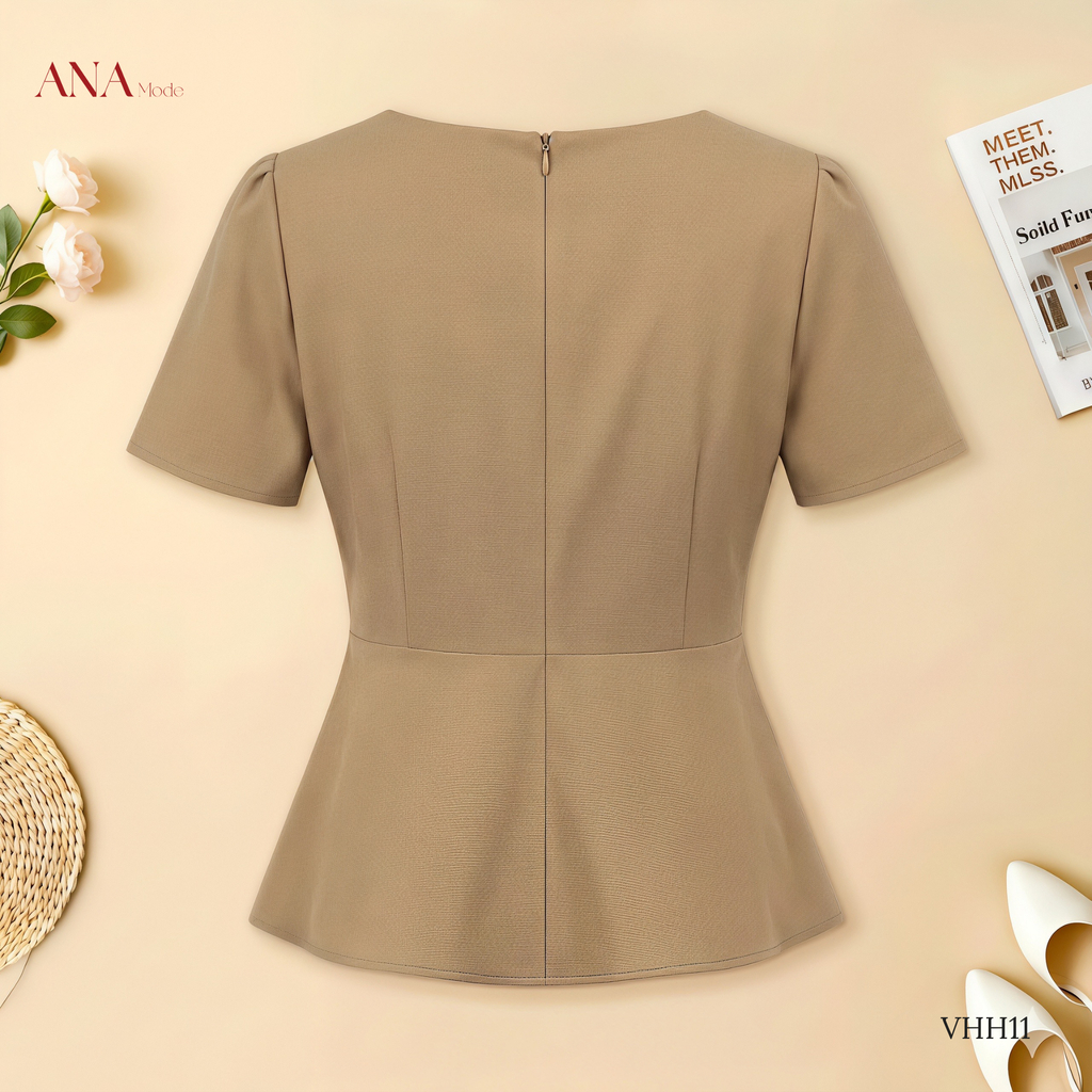Áo Kiểu Công Sở Nữ ANA Mode Chất Liệu Cotton Sọc Thanh Lịch Đi Tiệc Quà Tặng Mẹ AK25VHH11