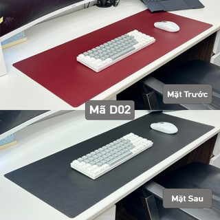 DeskPad Da PU 2 Mặt Cỡ Lớn Màu Đen/Đỏ Đậm  - Chống Nước - Chống Trầy - Dễ Vệ Sinh