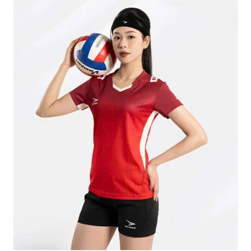 Bộ quần áo bóng chuyền Byone ĐỎ thi đấu, tập luyện – in tên số theo yêu cầu, bền đẹp,thấm hút mồ hôi