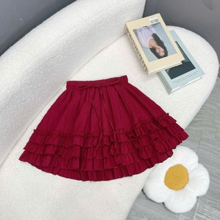 Váy Bigsize Nữ Ngắn Dáng Xòe Bèo Tầng, Lưng Thun Co Giãn, Mặc Đi Chơi Đi Làm 50-92kg CV425