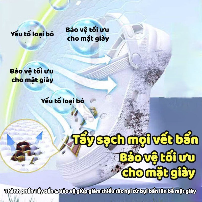 Nước tẩy rửa giày YiYi 150ml, xịt làm trắng, dùng cho giày thể thao, dép, ba lông và các vật dụng khác.