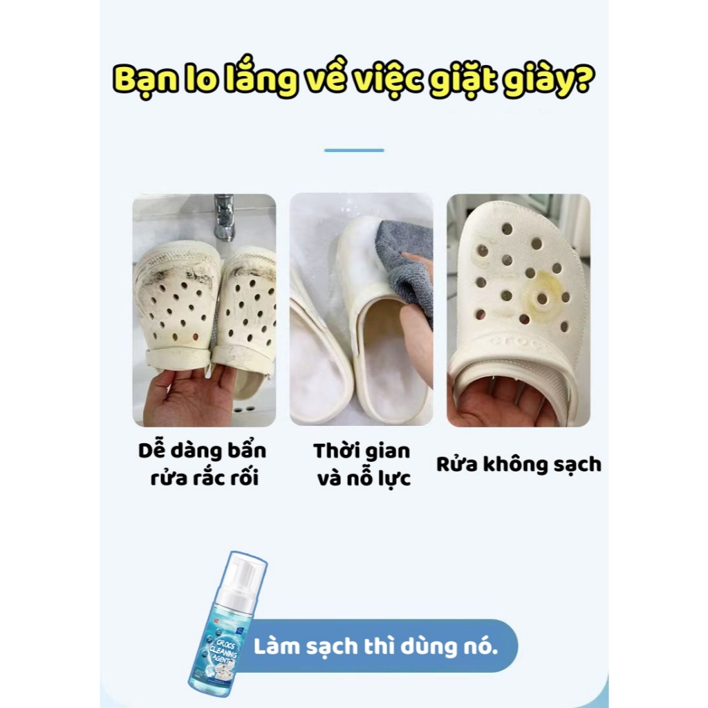 Nước tẩy rửa giày YiYi 150ml, xịt làm trắng, dùng cho giày thể thao, dép, ba lông và các vật dụng khác.