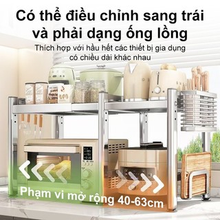 Kệ Lò Vi Sóng inox 304 Có thể mở rộng kệ nhà bếp đa năng Kệ để lò vi sóng 2 tầng
