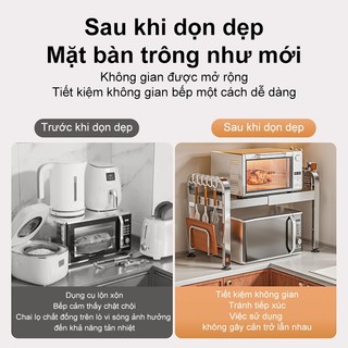 Kệ Lò Vi Sóng inox 304 Có thể mở rộng kệ nhà bếp đa năng Kệ để lò vi sóng 2 tầng