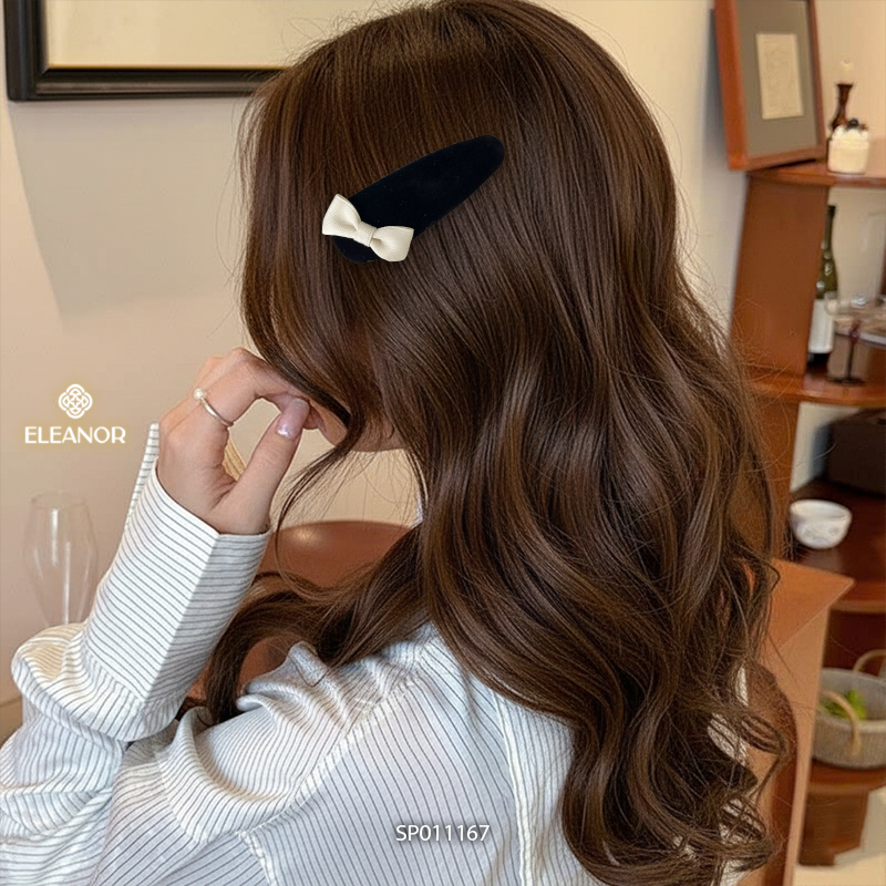 Set kẹp tóc nữ Eleanor Accessories đính nơ basic phụ kiện tóc kẹp tóc mái 11167